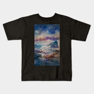 Watercolor Waves Ocean Dream Art Kids T-Shirt